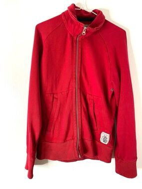 Replay Zip Up Mock Neck Sweatshirt Raised Back Logo Graphic 149r’s Aux Patch